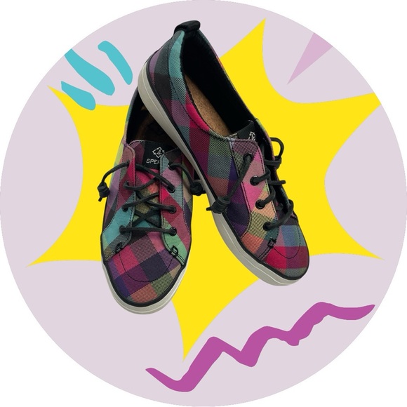 Sperry Shoes - Sperry Women's Colorful Plaid Sneakers~‎ Sz 9.5